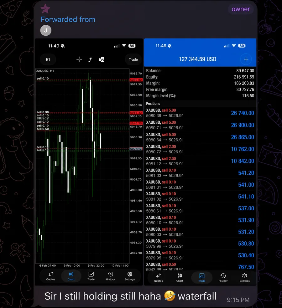 Screenshot of a trading result